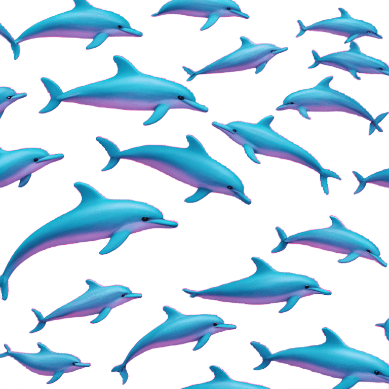 dolphins in pink emoji