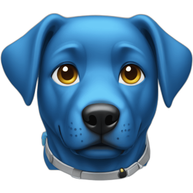 blue dog writing code emoji