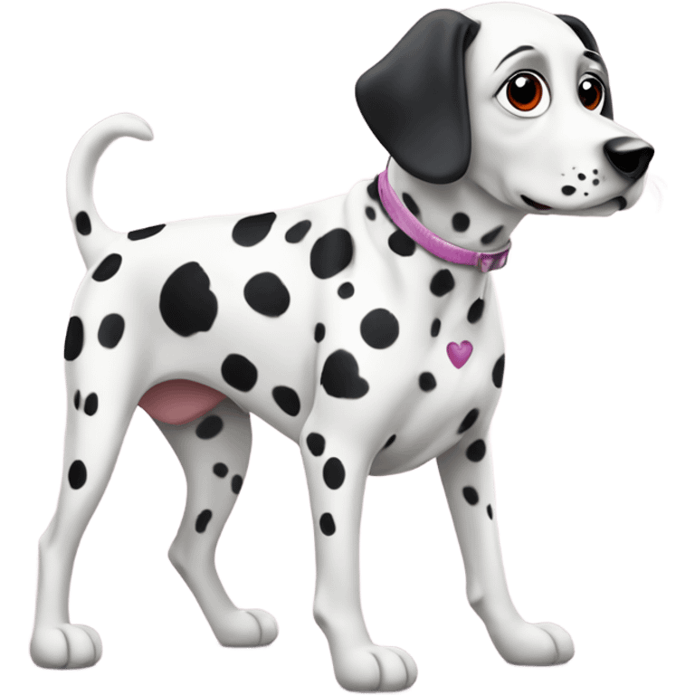 Dalmatian with heart shaped dots in eyes emoji