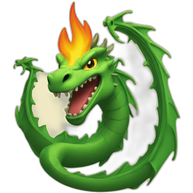 fire comes out of the green dragon's mouth emoji