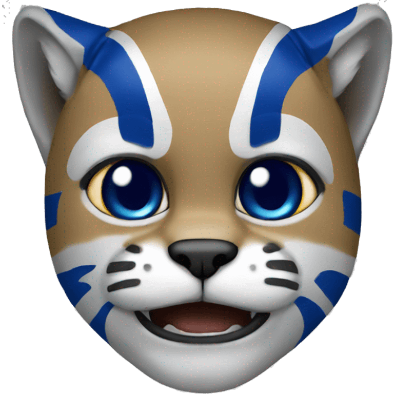 wildcat wearing blue football jersey emoji