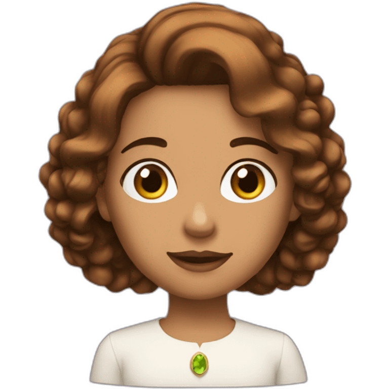 Queen brown Hair emoji