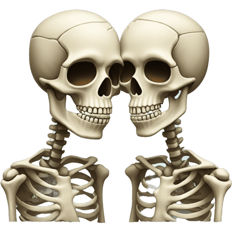 Two skeletons kissing emoji