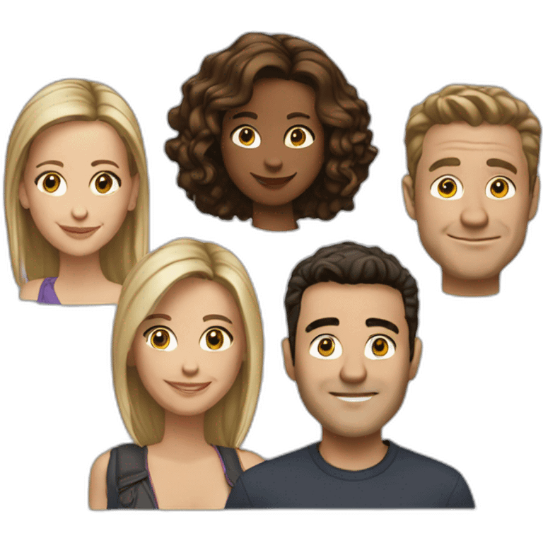 Les membres de la série Friends emoji