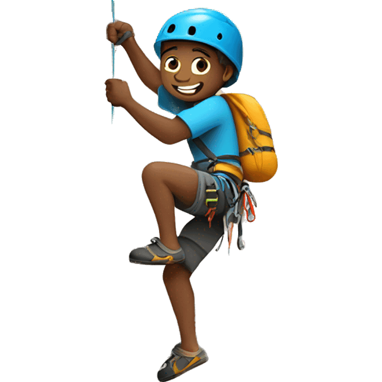 boy rock climbing sport emoji