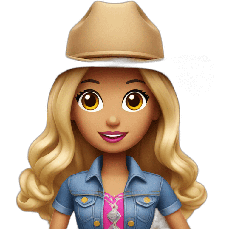 barbie with a cowboy hat emoji