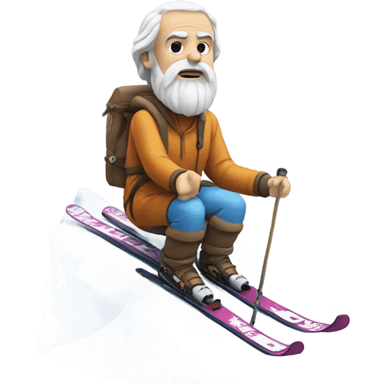 Socrates on mountain skis emoji