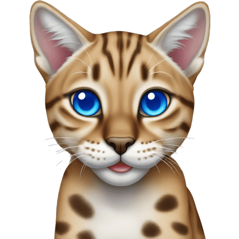 Lynx Bengal cat with Blue eyes standing emoji