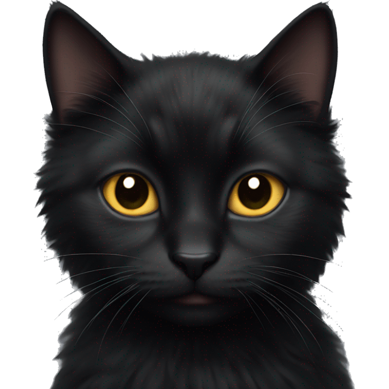 black cat fluffy emoji