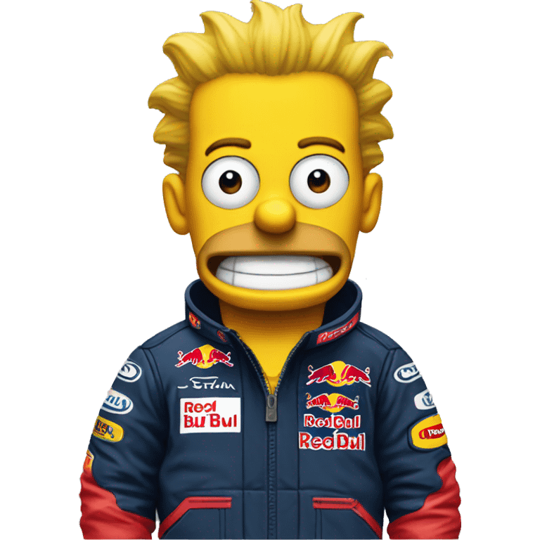 Bart simpson in a red bull formula 1 emoji