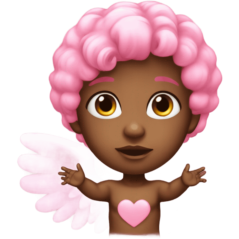 Black baby angel pink cupid emoji