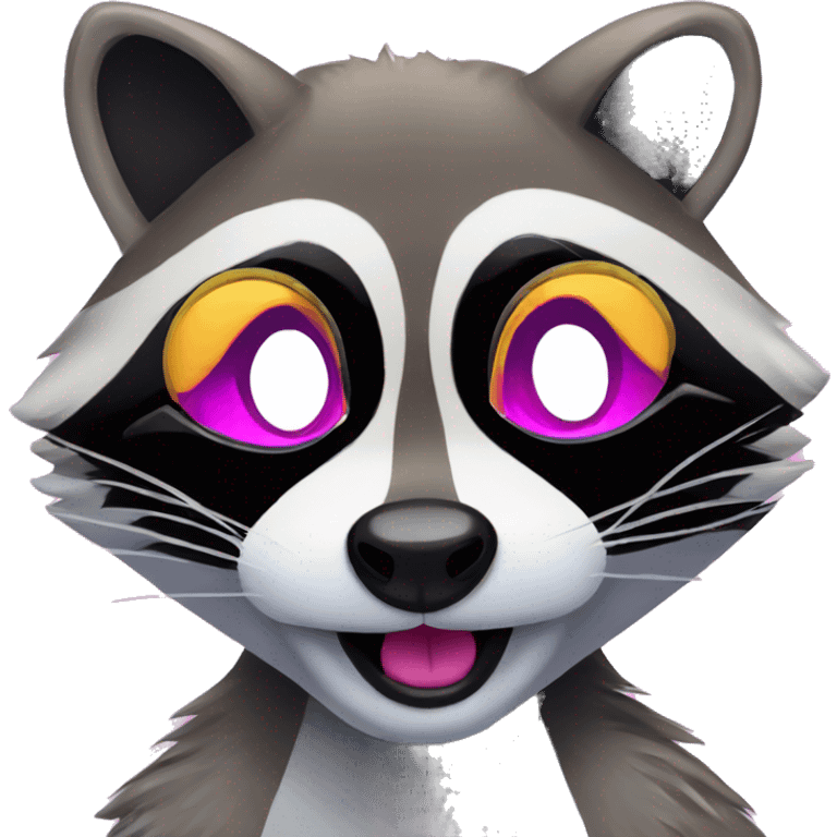 lisa frank raccoon  emoji