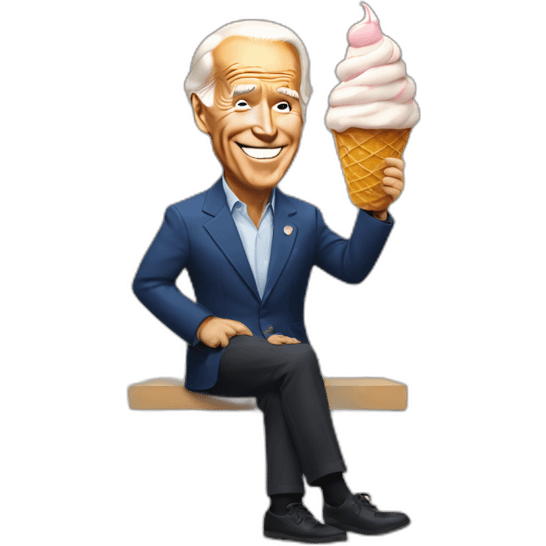 Biden with ice cream cone emoji