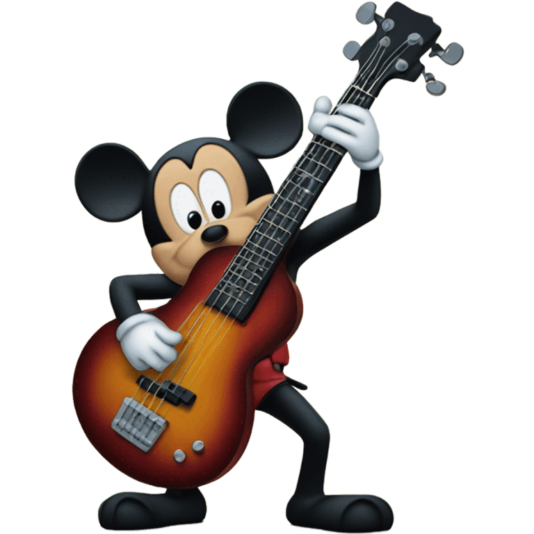 Mickey Mouse playing a five string base emoji