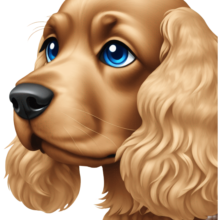 Cocker spaniel with blue eyes emoji