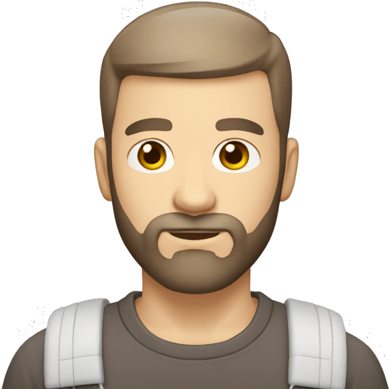 brown hair CREW CUT with beard, white skin 30 yeard old boy emoji