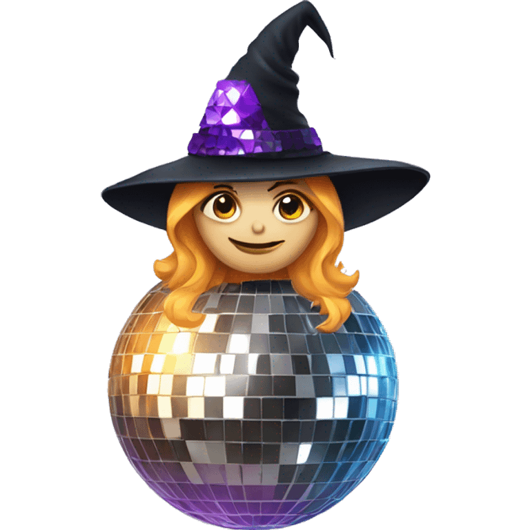 Disco ball witch emoji