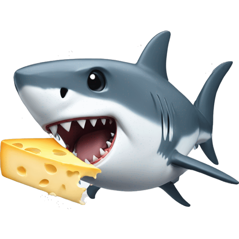 Shark eating cheese emoji