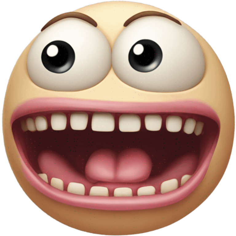 Horrific creature with lots of excess skin. vertical mouth emoji