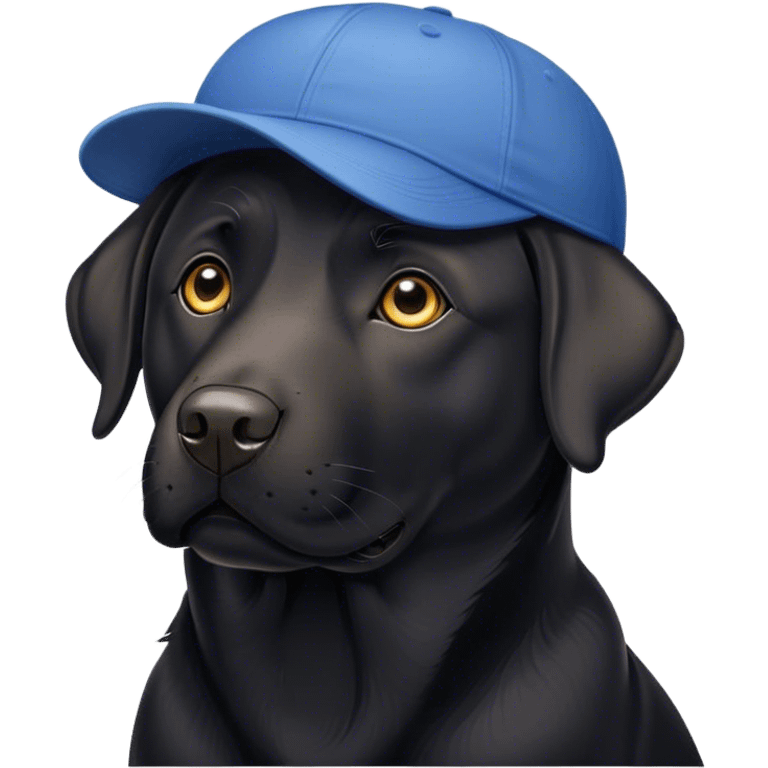 Black Labrador with a cap  emoji