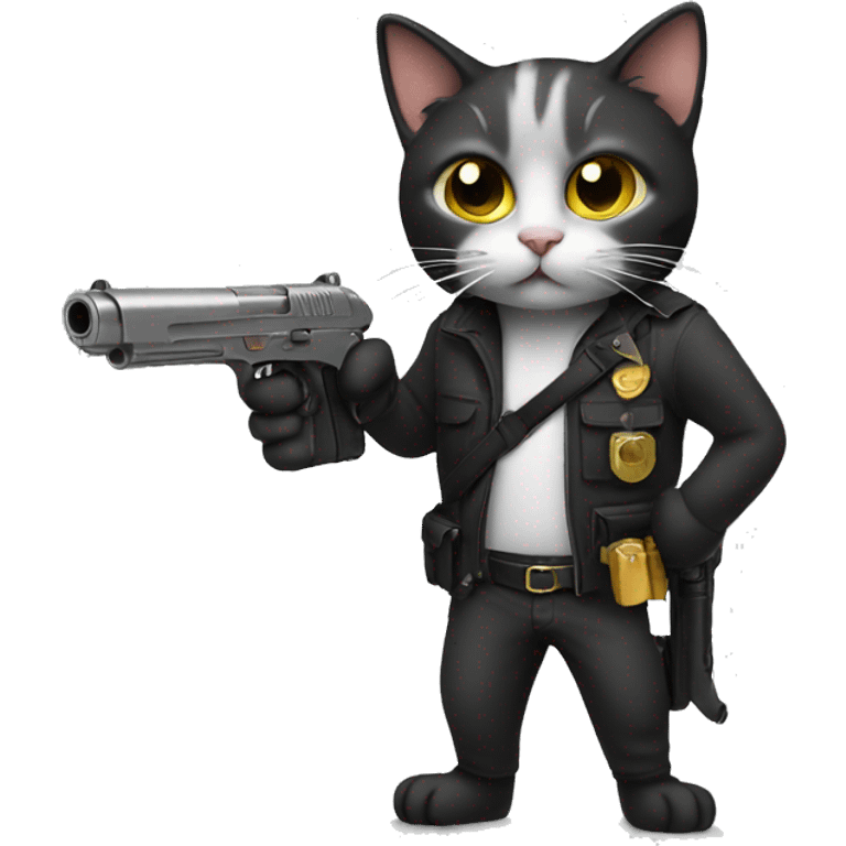 Cat with gun emoji