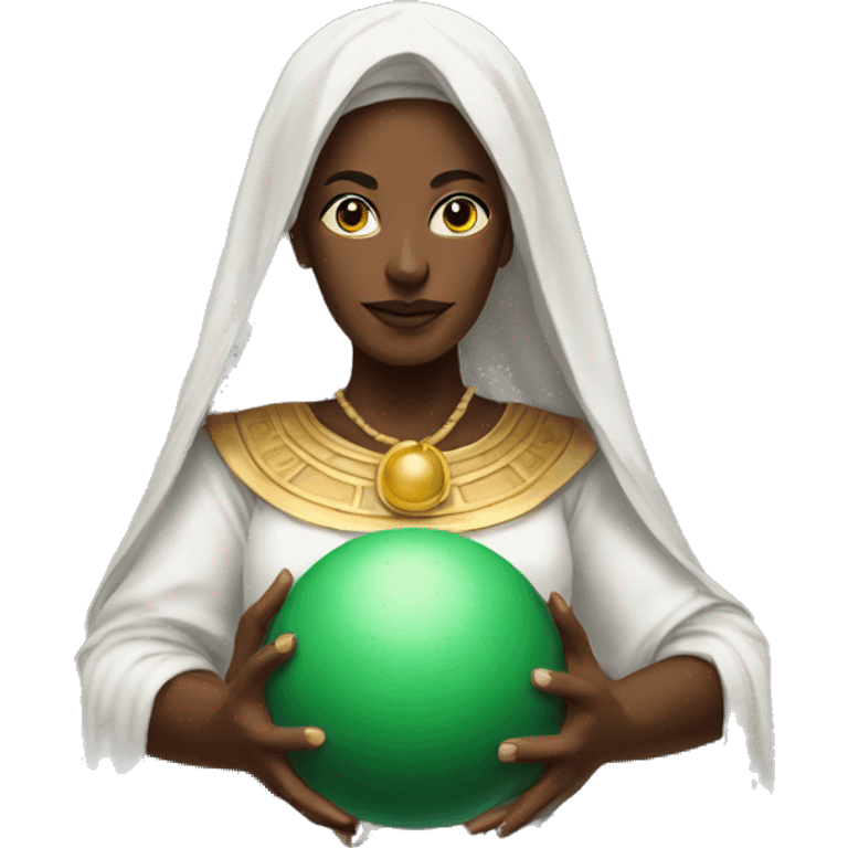 a priestess with a ball in her hands emoji