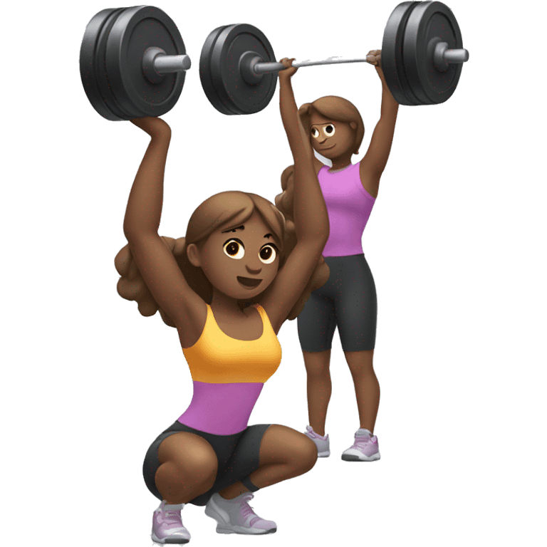 Girl lifting weights emoji