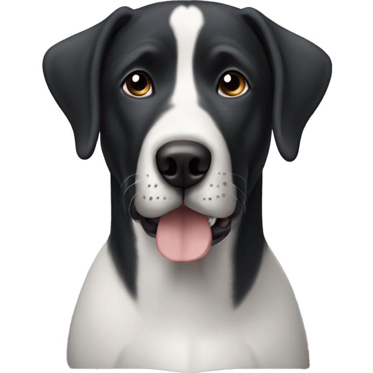 Black Large dog with white baldness emoji