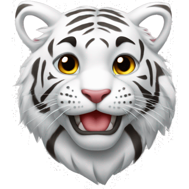 White tiger with heart emoji