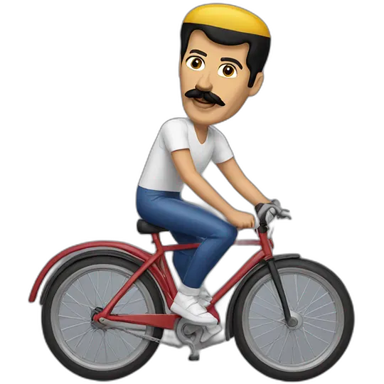 Freddie Mercury riding a bicycle  emoji