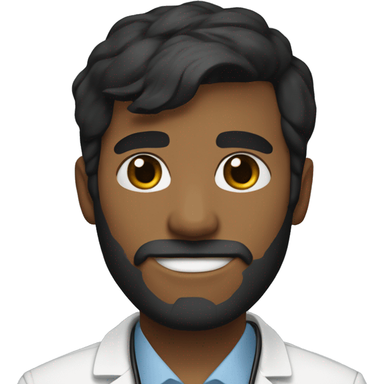 young lwwhite male doctor with full short beard, has black hair  emoji