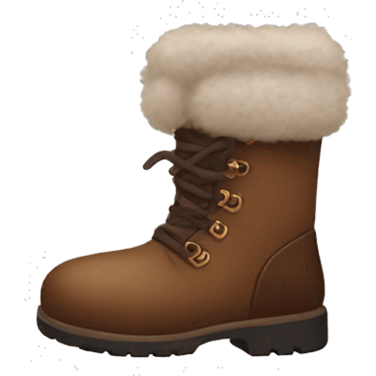 Winter brown fluffy boots emoji