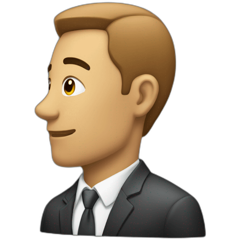 man in suit looking to the right (side view) emoji