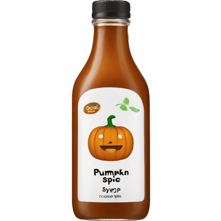 Bottle of pumpkin spice syrup emoji