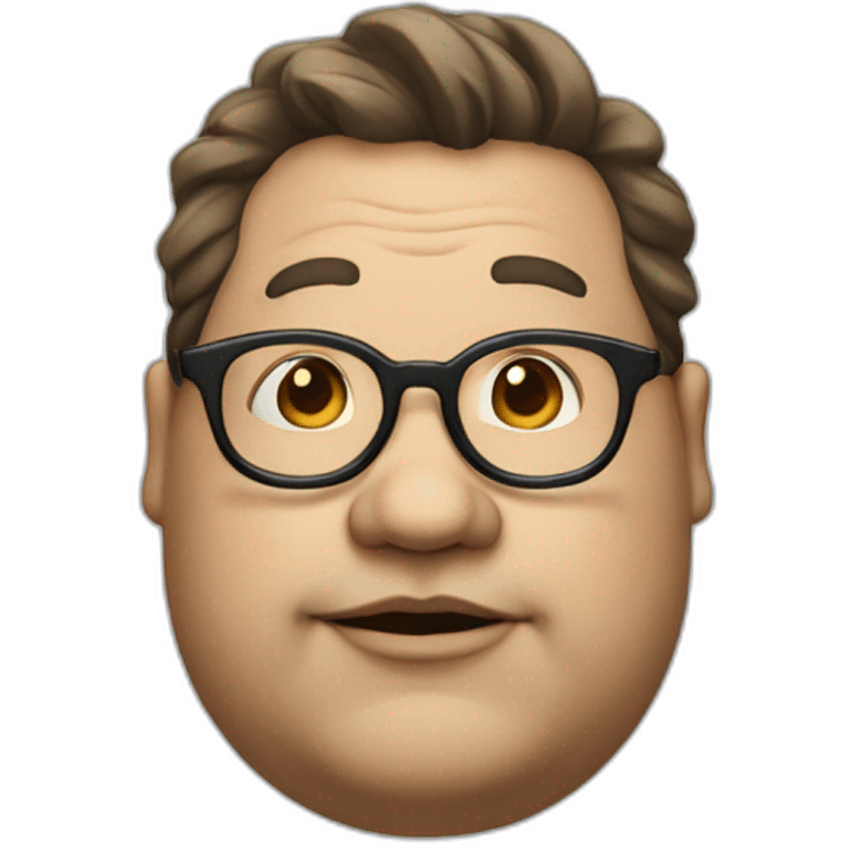 fat man, with glasses, receding brown hair, clown nose emoji