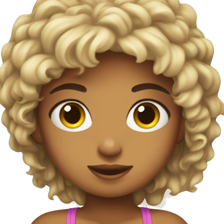 una chica en la playa emoji