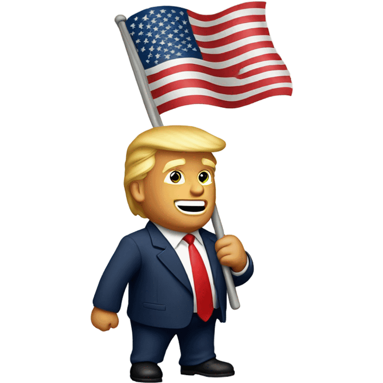 Donald trump with American flag emoji