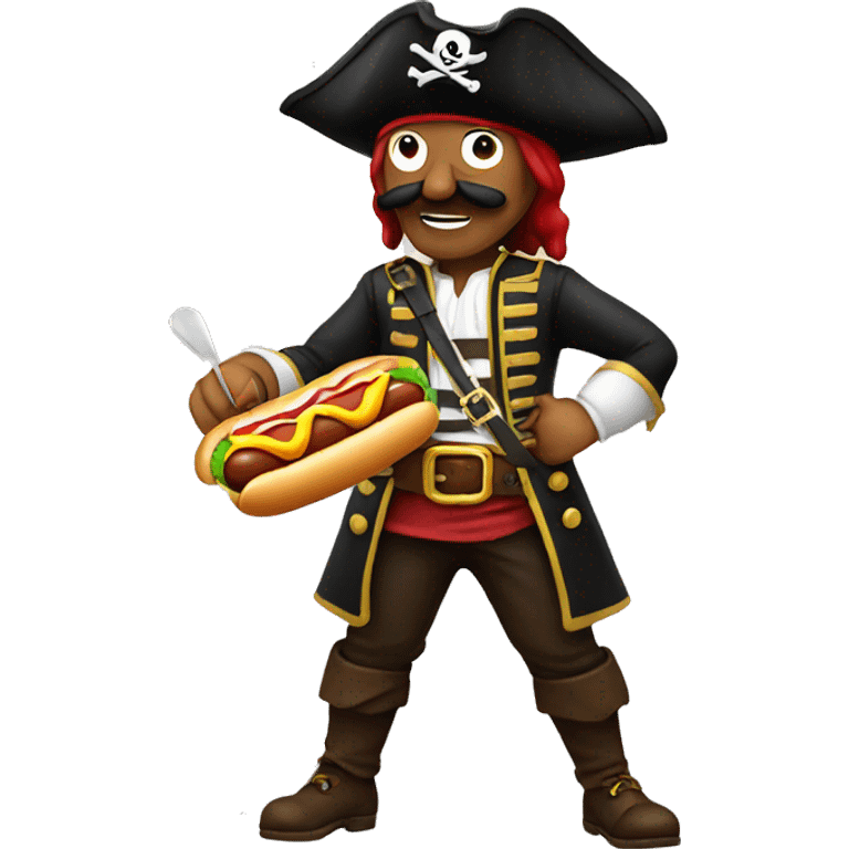 Pirate eating a hot dog emoji