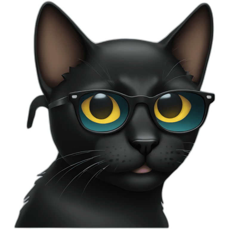 black cat with sunglasess emoji