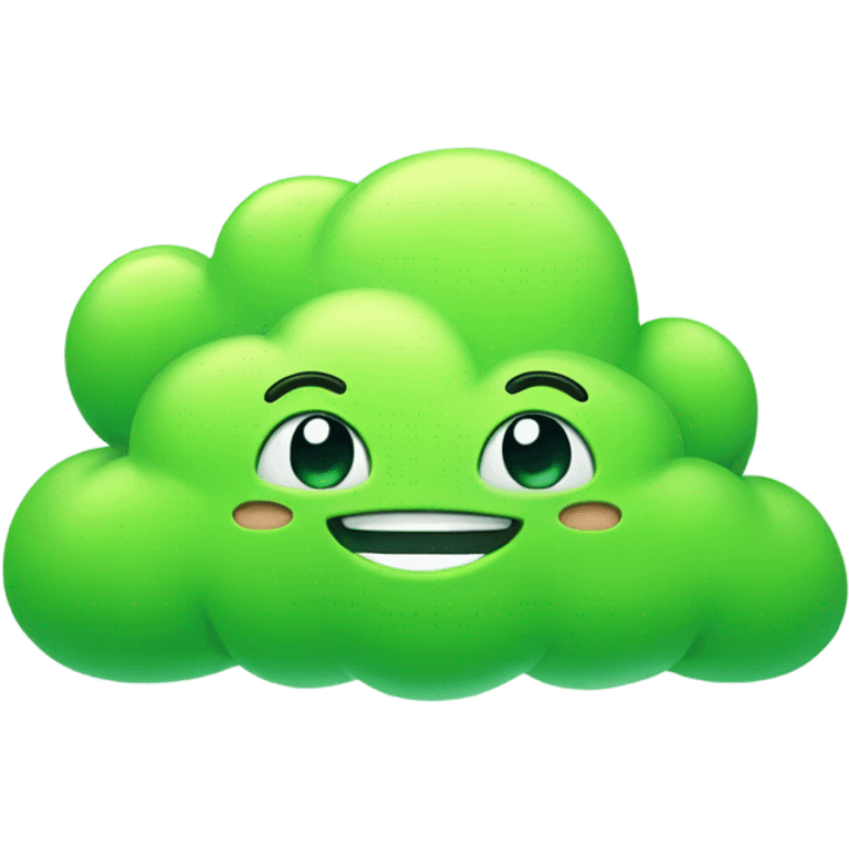 Happy Green Cloud with arms and legs emoji