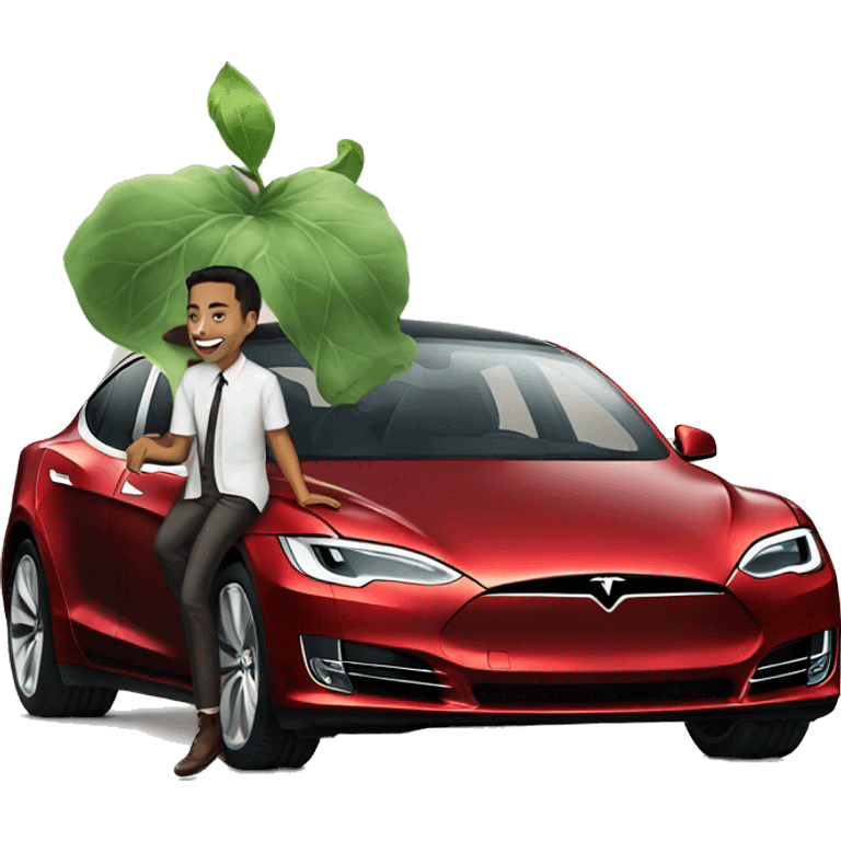 Elon mush with tesla car emoji