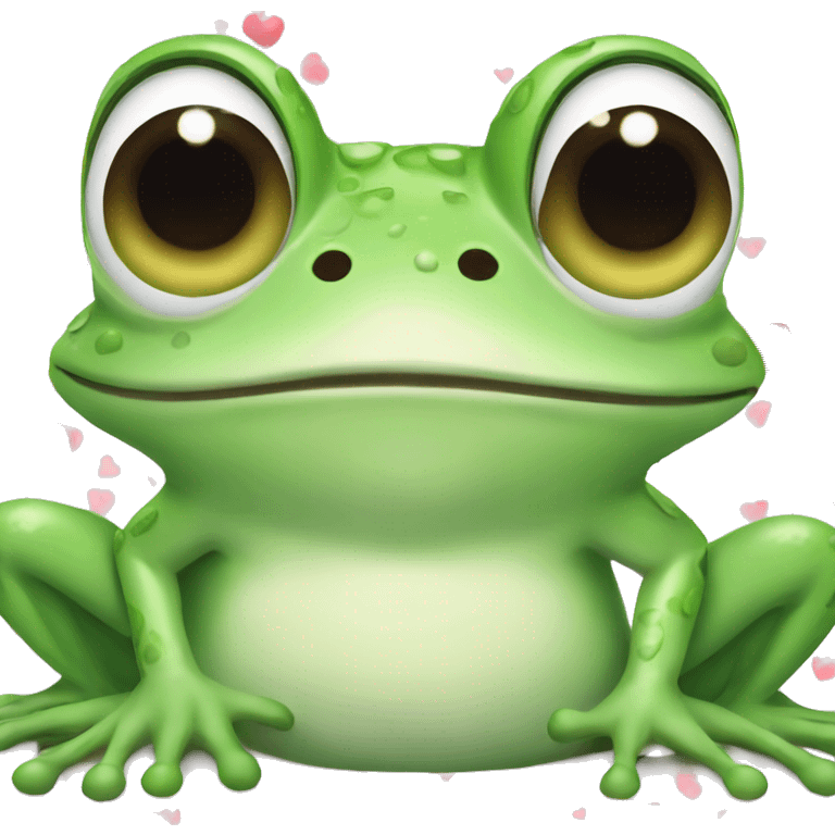 Frog with hearts for eyes emoji