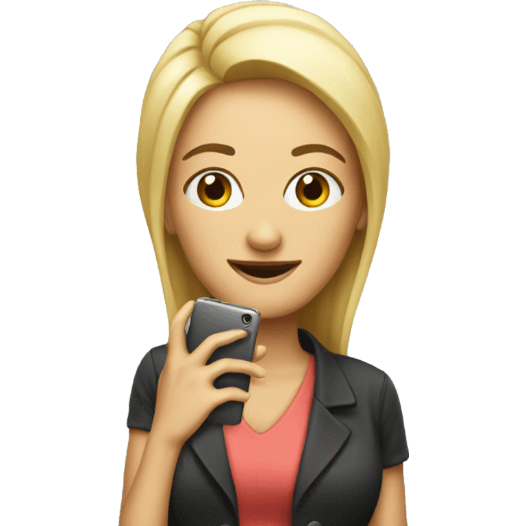 woman showing big phone emoji