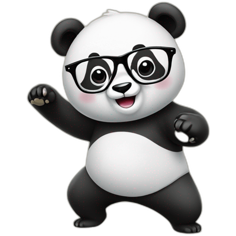 a panda bear with glassesdoing tai chi emoji