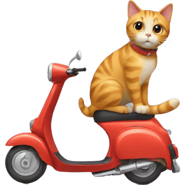 Cat riding a scooter emoji