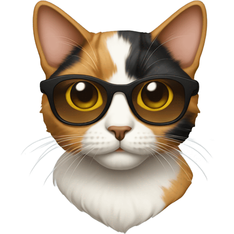 Calico cat with sunglasses emoji