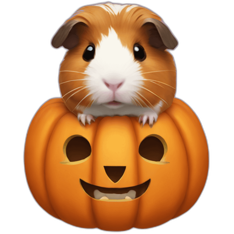 Guinea pig pumpkin halloween emoji