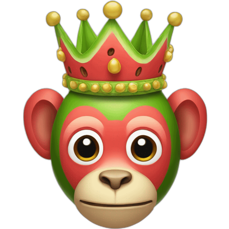 head of monkey watermelon with a crown emoji