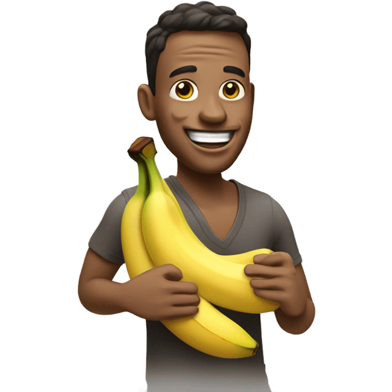 ‘Create an emoji of a man eating a banana that is dripping with coconut milk’ emoji