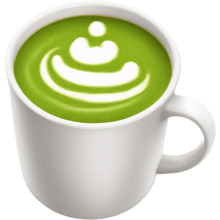 Realistic Matcha latte in white mug emoji